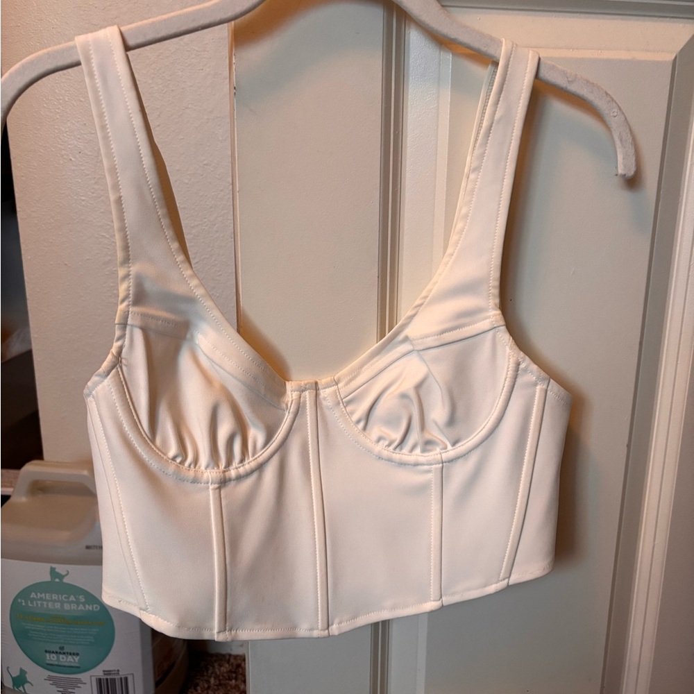 White cropped top